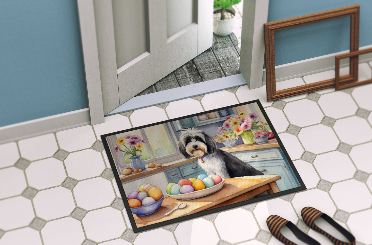 Decorating Easter Tibetan Terrier Doormat