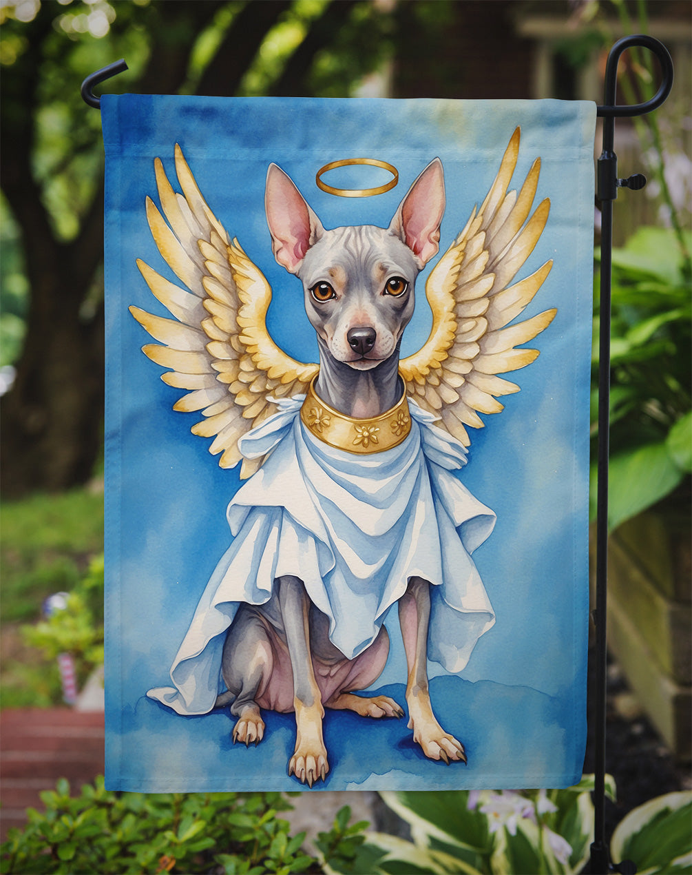 American Hairless Terrier My Angel Garden Flag