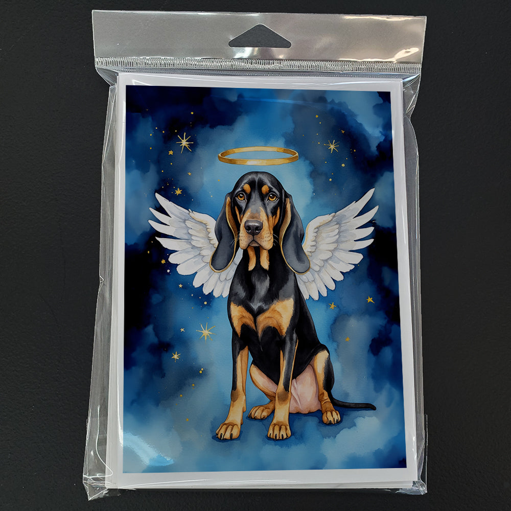 Black and Tan Coonhound My Angel Greeting Cards Pack of 8