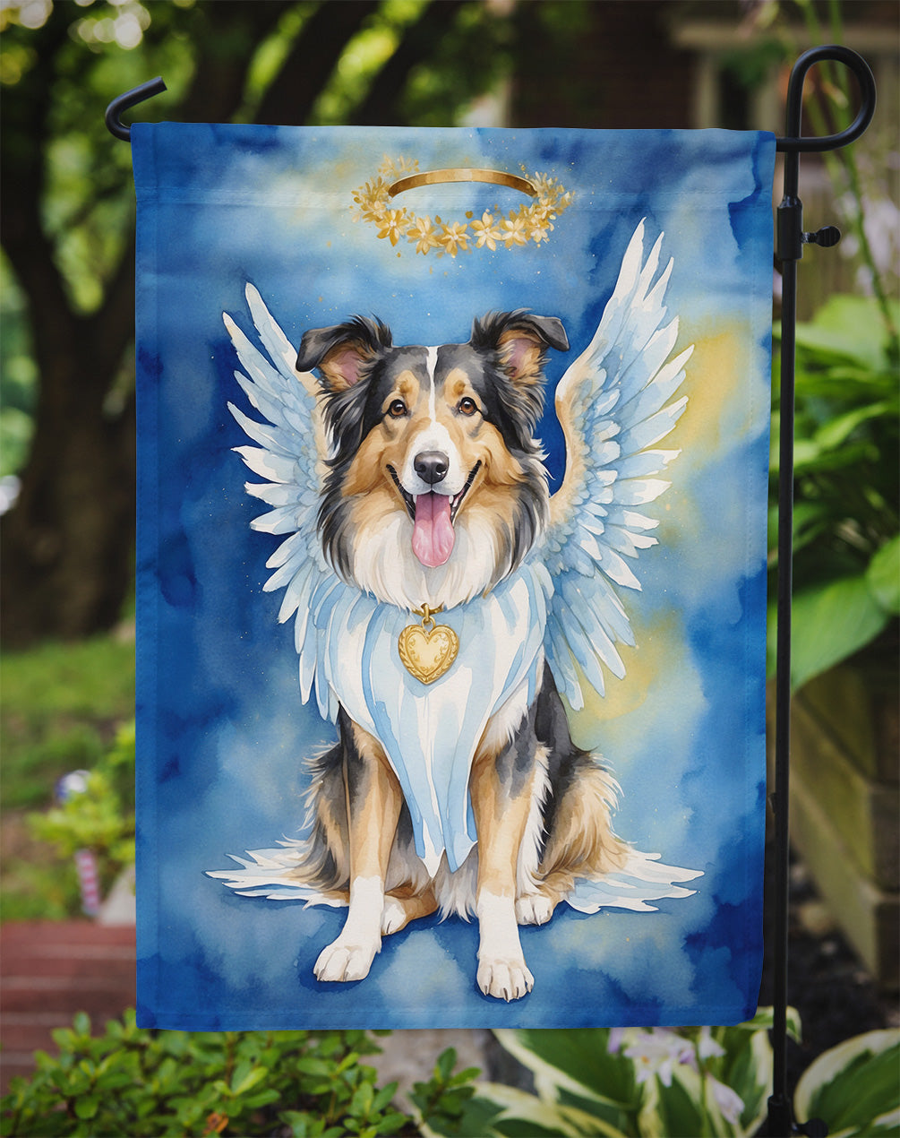 Collie My Angel Garden Flag