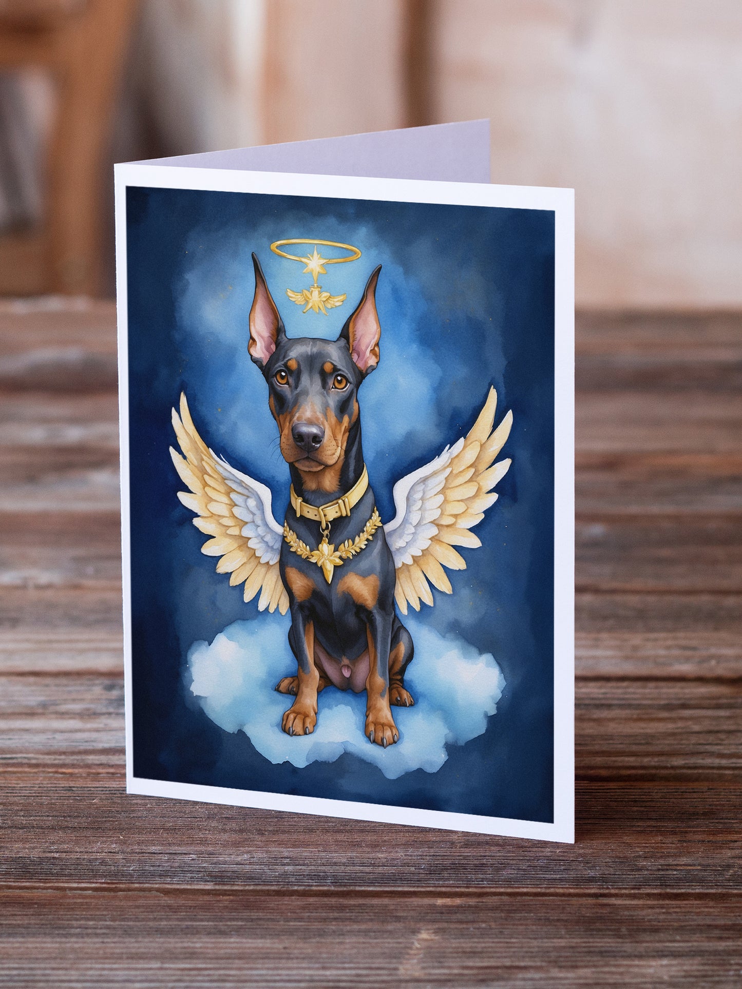 Doberman Pinscher My Angel Greeting Cards Pack of 8