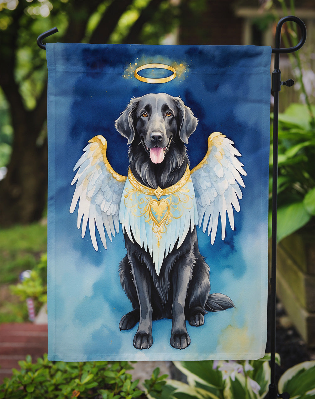 Flat-Coated Retriever My Angel Garden Flag