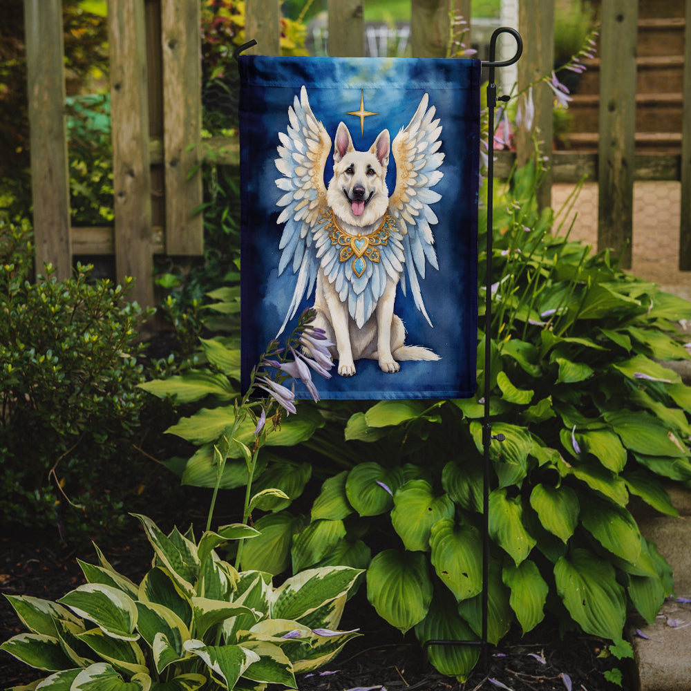 White German Shepherd My Angel Garden Flag