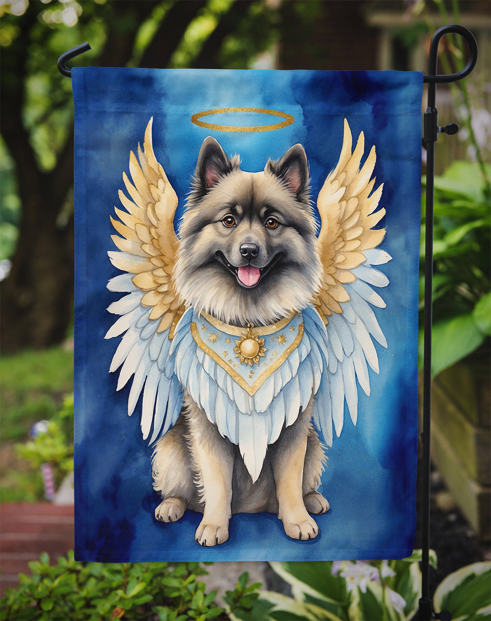 Keeshond My Angel Garden Flag