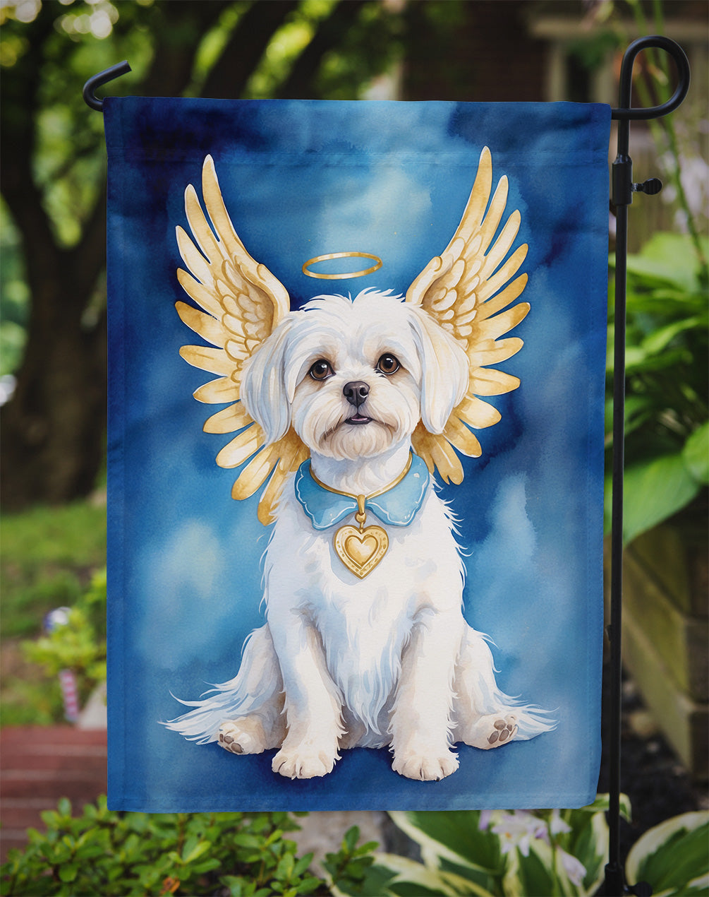 Maltese My Angel Garden Flag