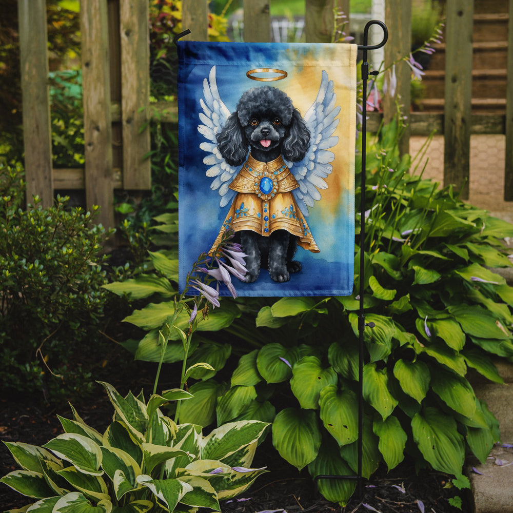 Black Poodle My Angel Garden Flag