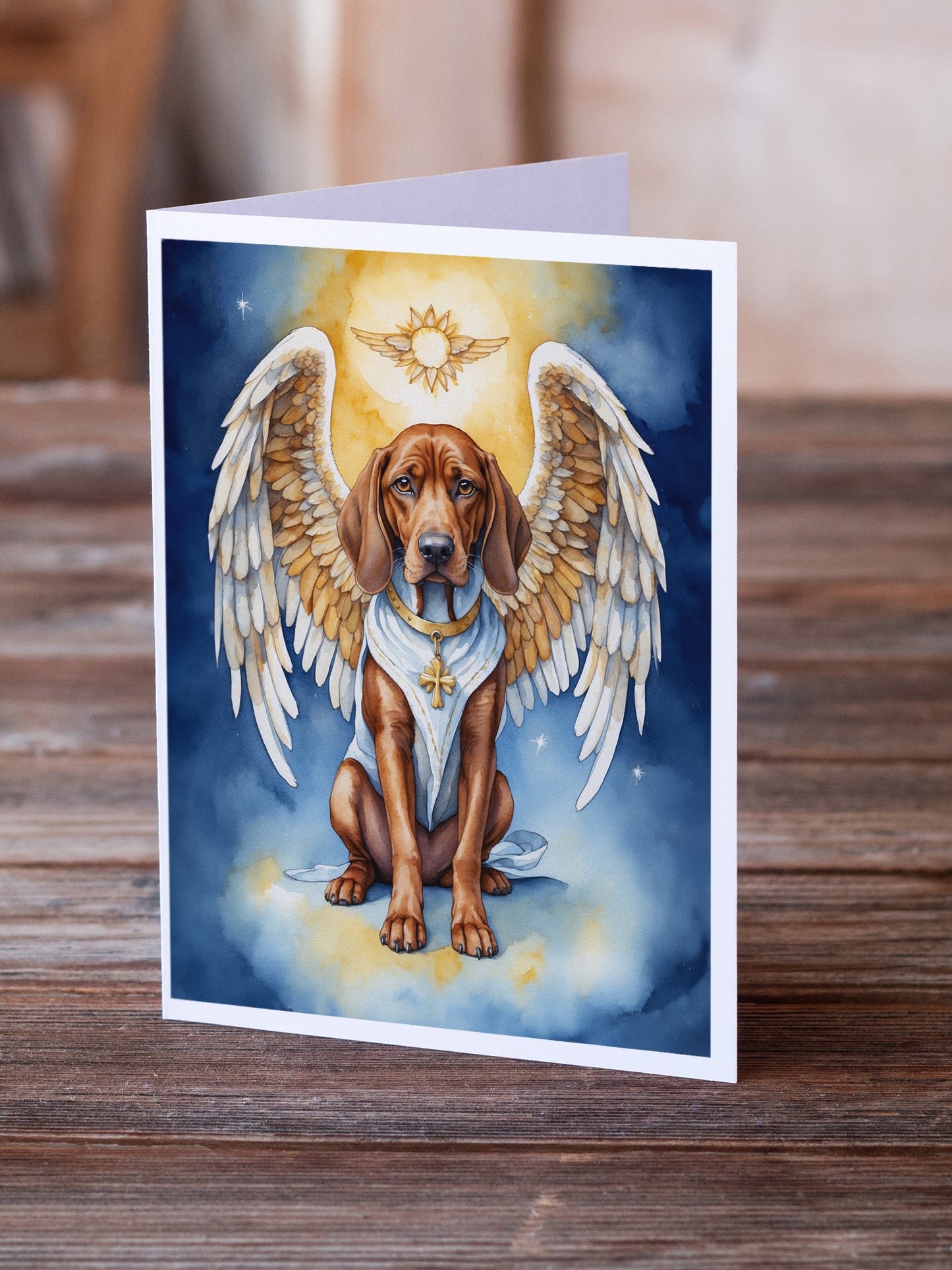 Redbone Coonhound My Angel Greeting Cards Pack of 8