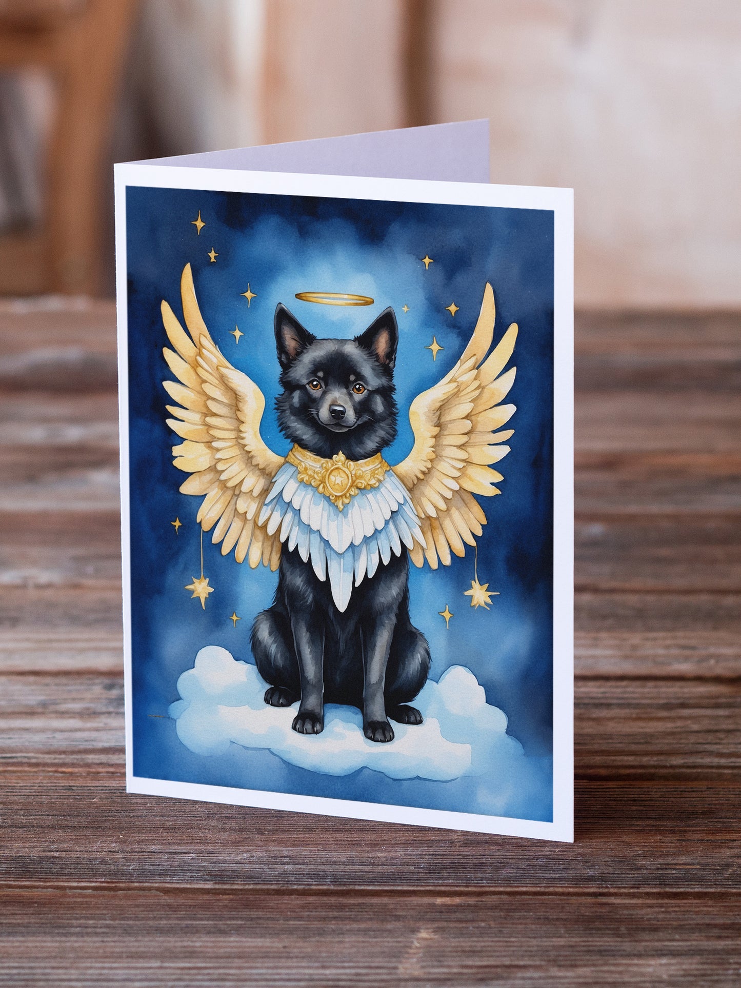 Schipperke My Angel Greeting Cards Pack of 8