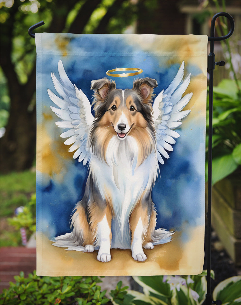 Sheltie My Angel Garden Flag
