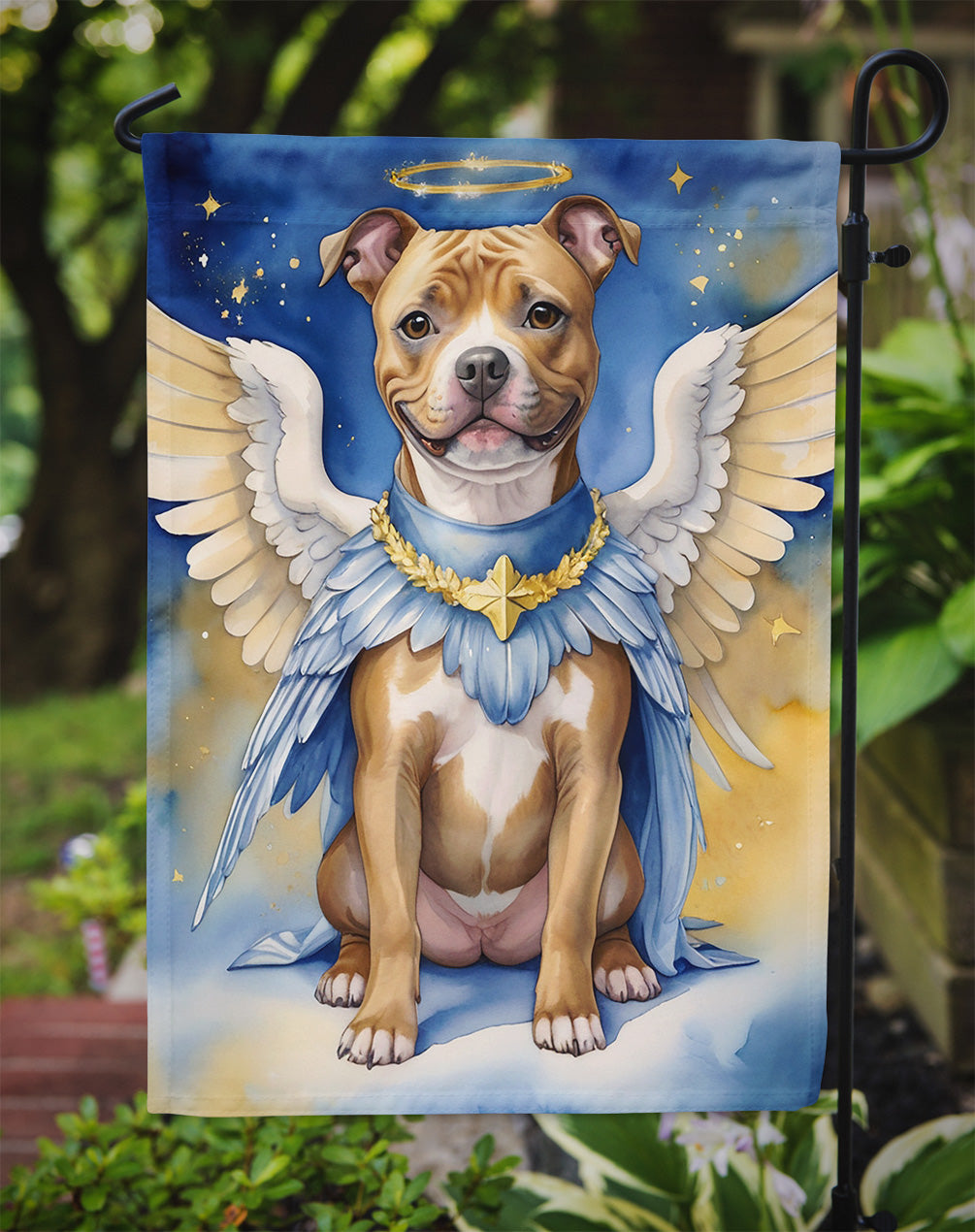 Staffordshire Bull Terrier My Angel Garden Flag