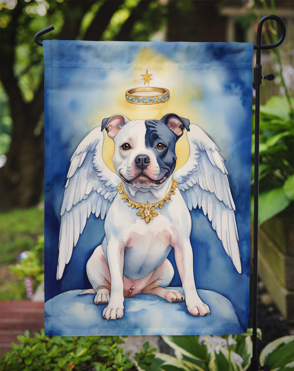 Staffordshire Bull Terrier My Angel Garden Flag