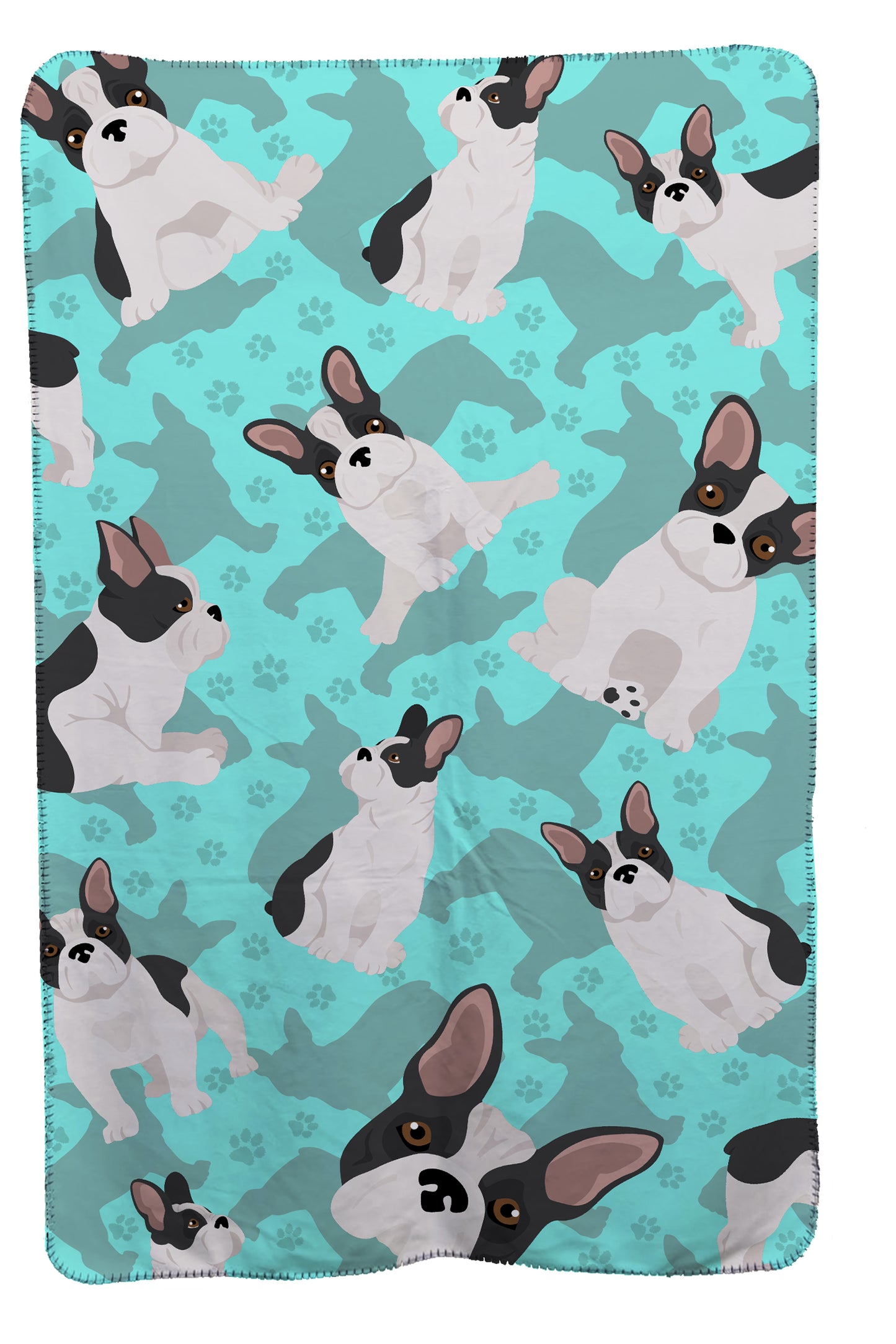 Buy this Black and White French Bulldog Soft Travel Blanket with Bag