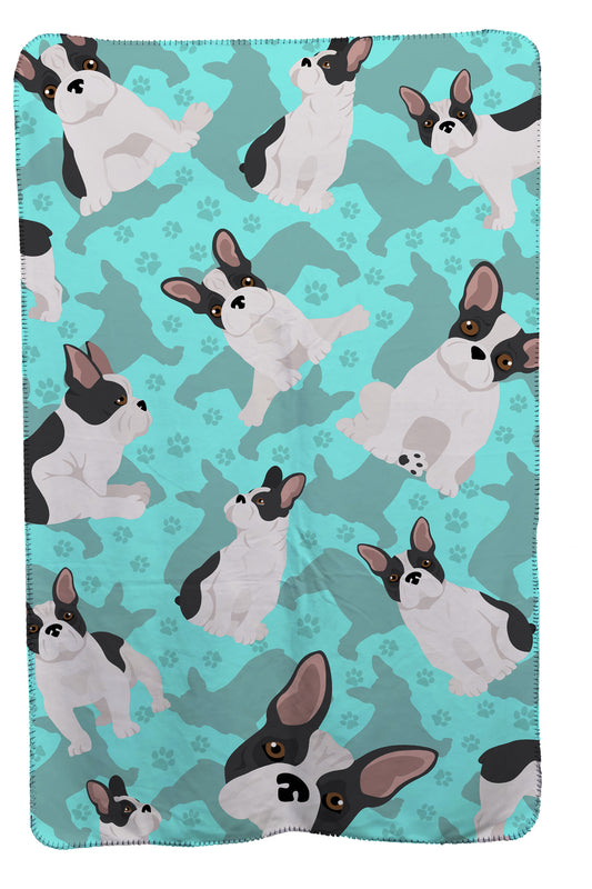 Buy this Black and White French Bulldog Soft Travel Blanket with Bag