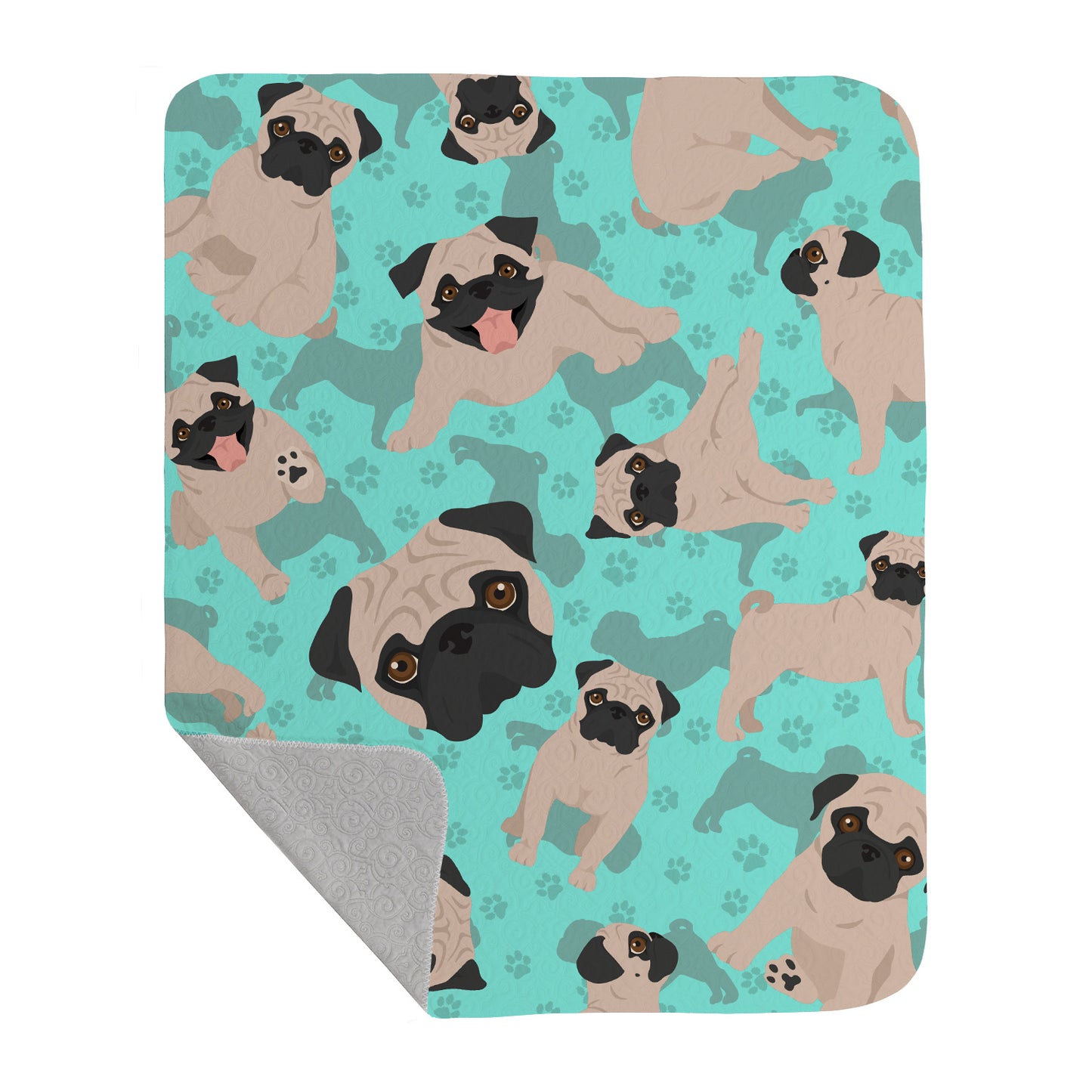Buy this Fawn Pug Quilted Blanket 50x60