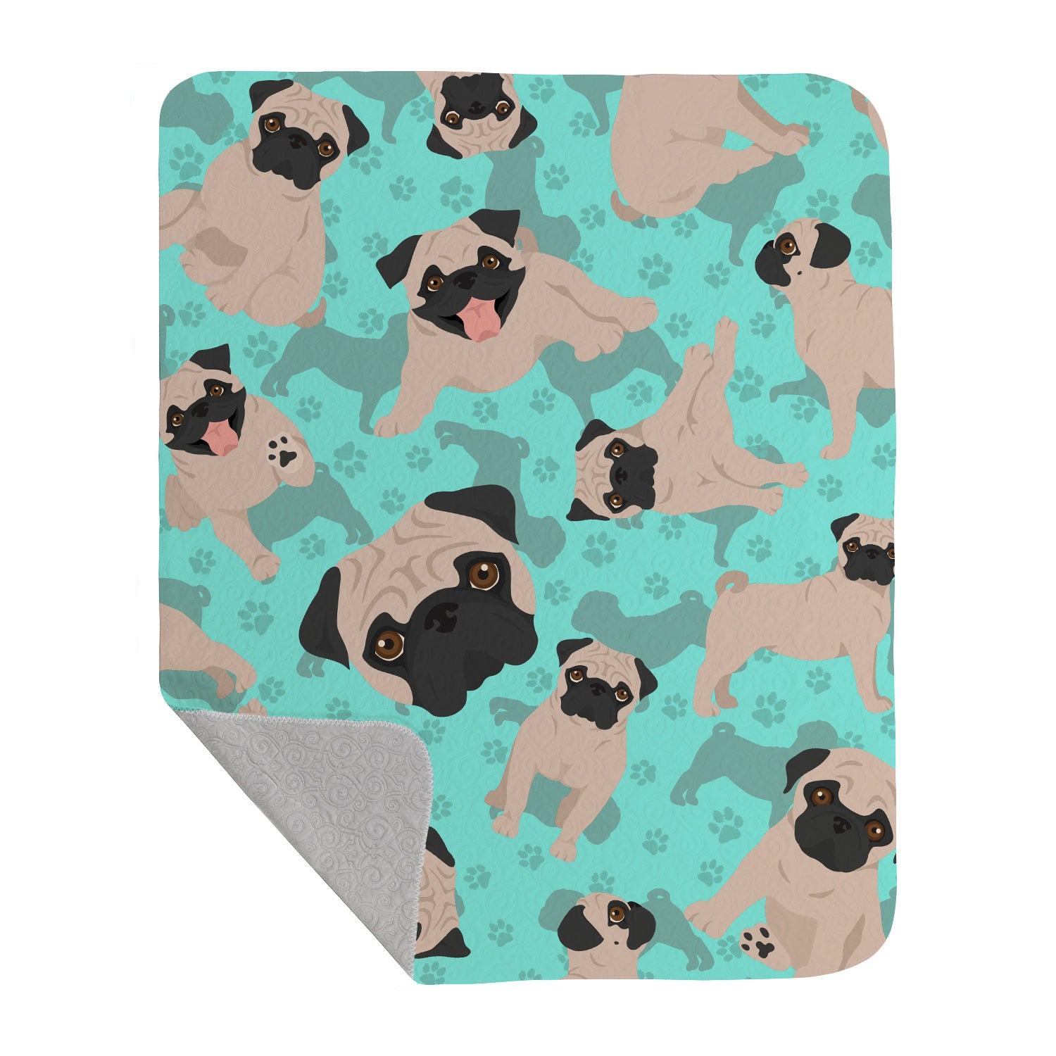 Buy this Fawn Pug Quilted Blanket 50x60