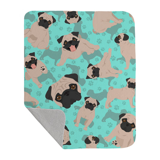 Buy this Fawn Pug Quilted Blanket 50x60
