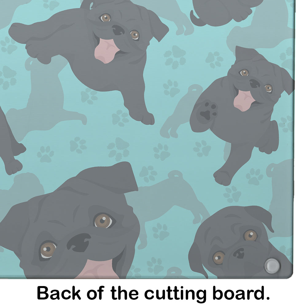 Black Pug Glass Cutting Board Large
