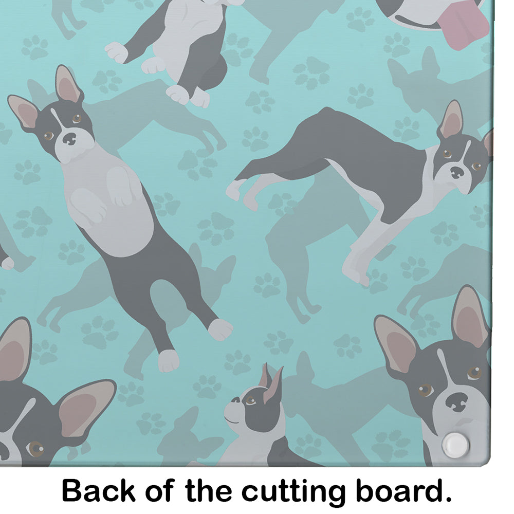 Boston Terrier Glass Cutting Board Large