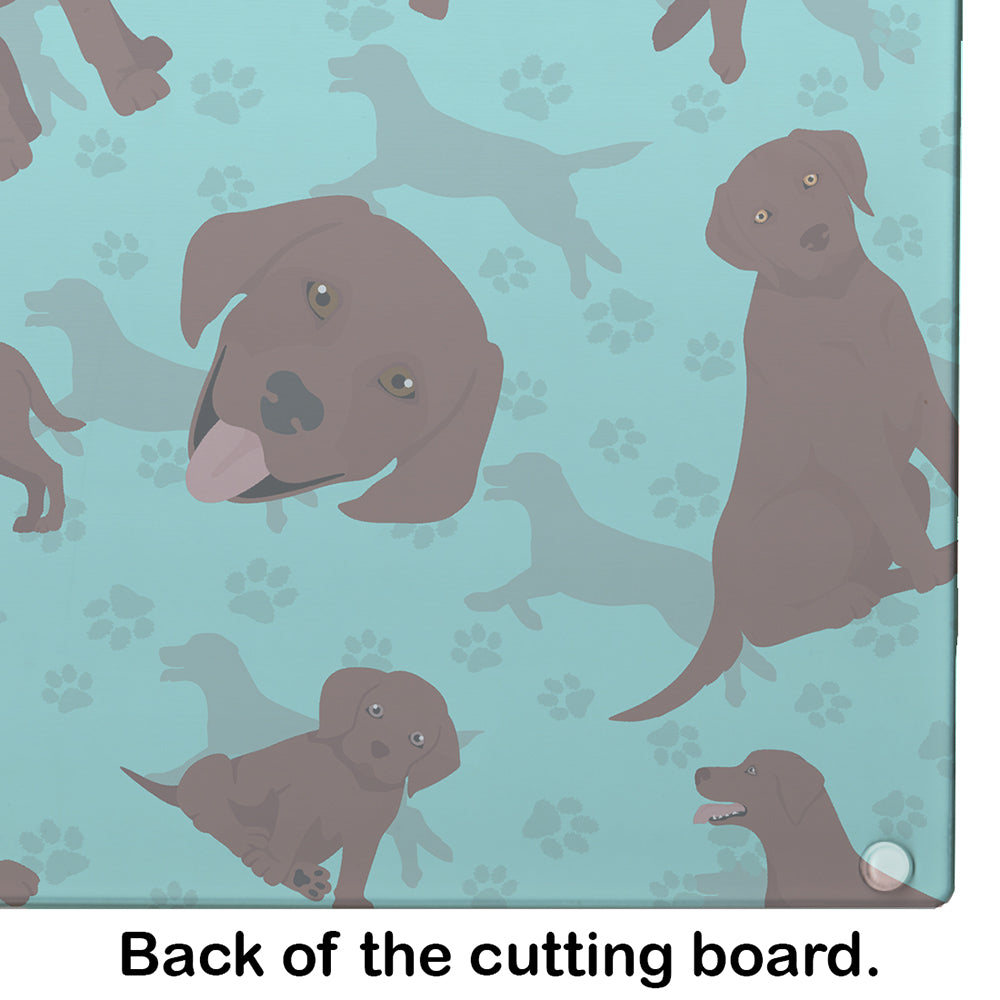 Chocolate Labrador Retriever Glass Cutting Board Large