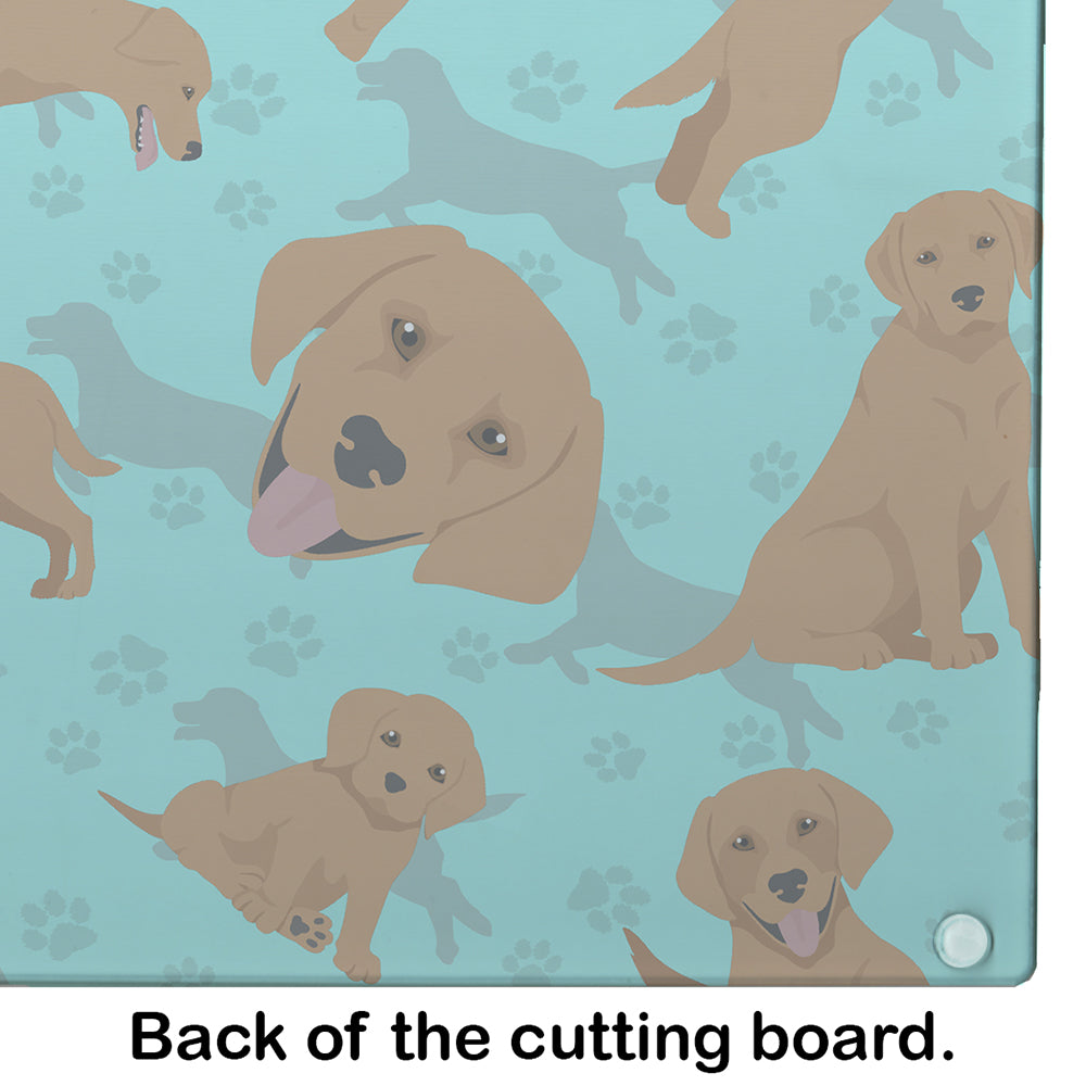 Red Fox Labrador Retriever Glass Cutting Board Large