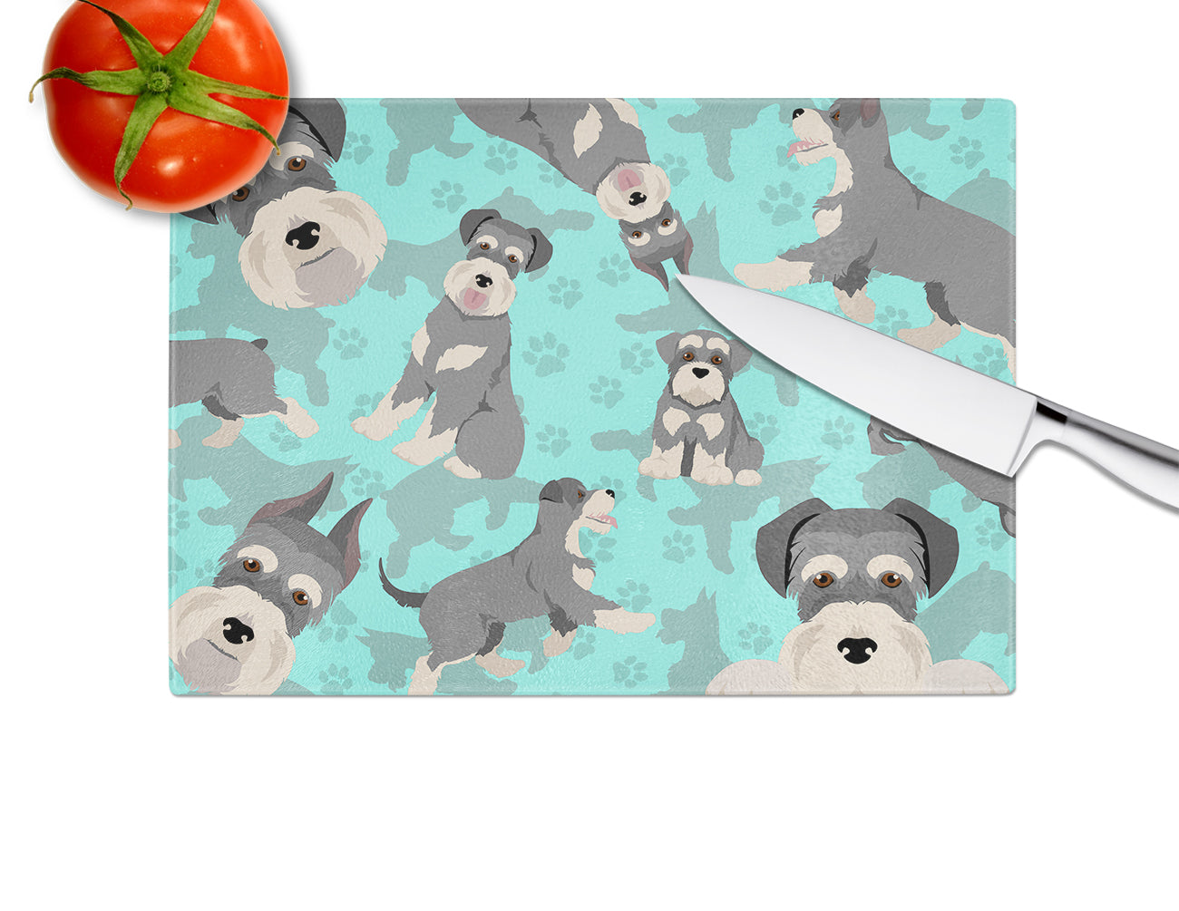 Schnauzer Glass Cutting Board Large