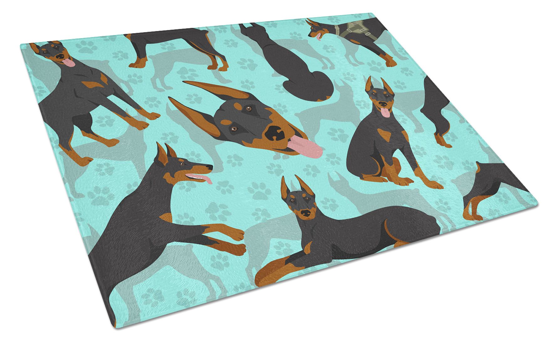 Buy this Doberman Pinscher Glass Cutting Board Large