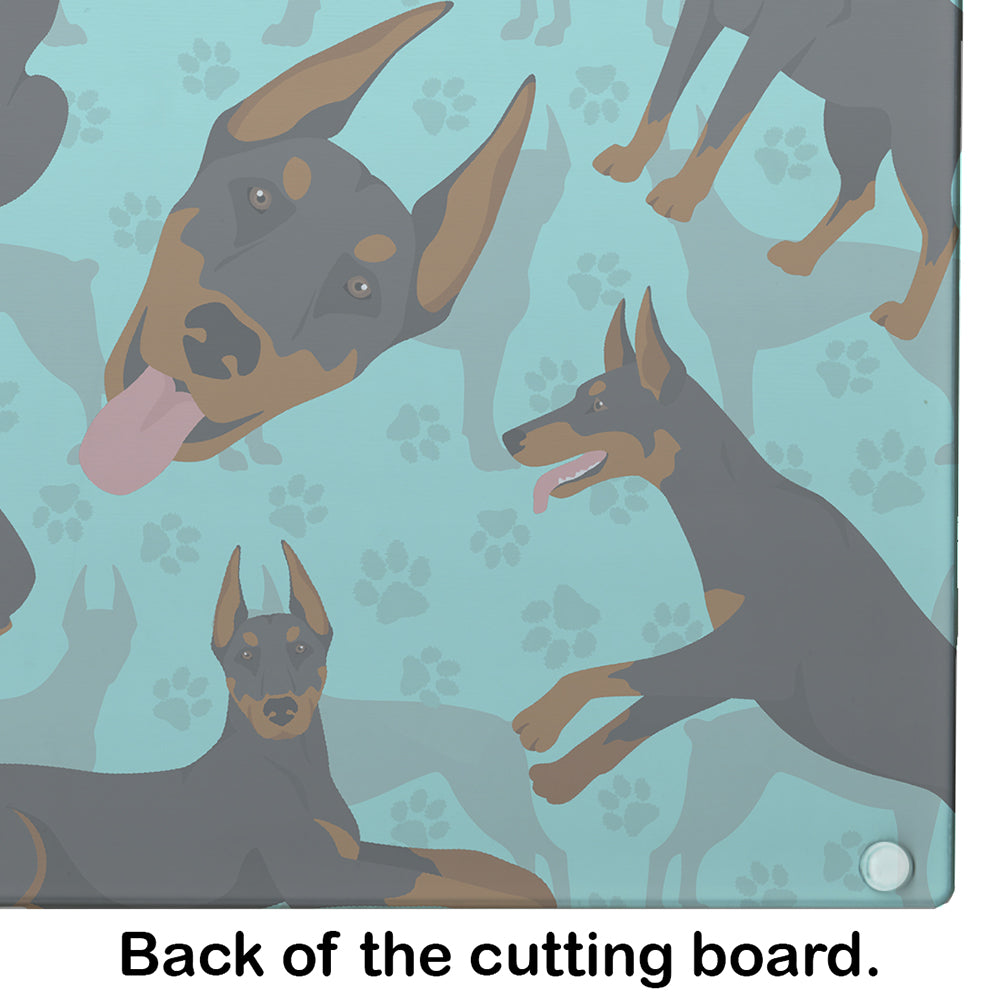 Doberman Pinscher Glass Cutting Board Large