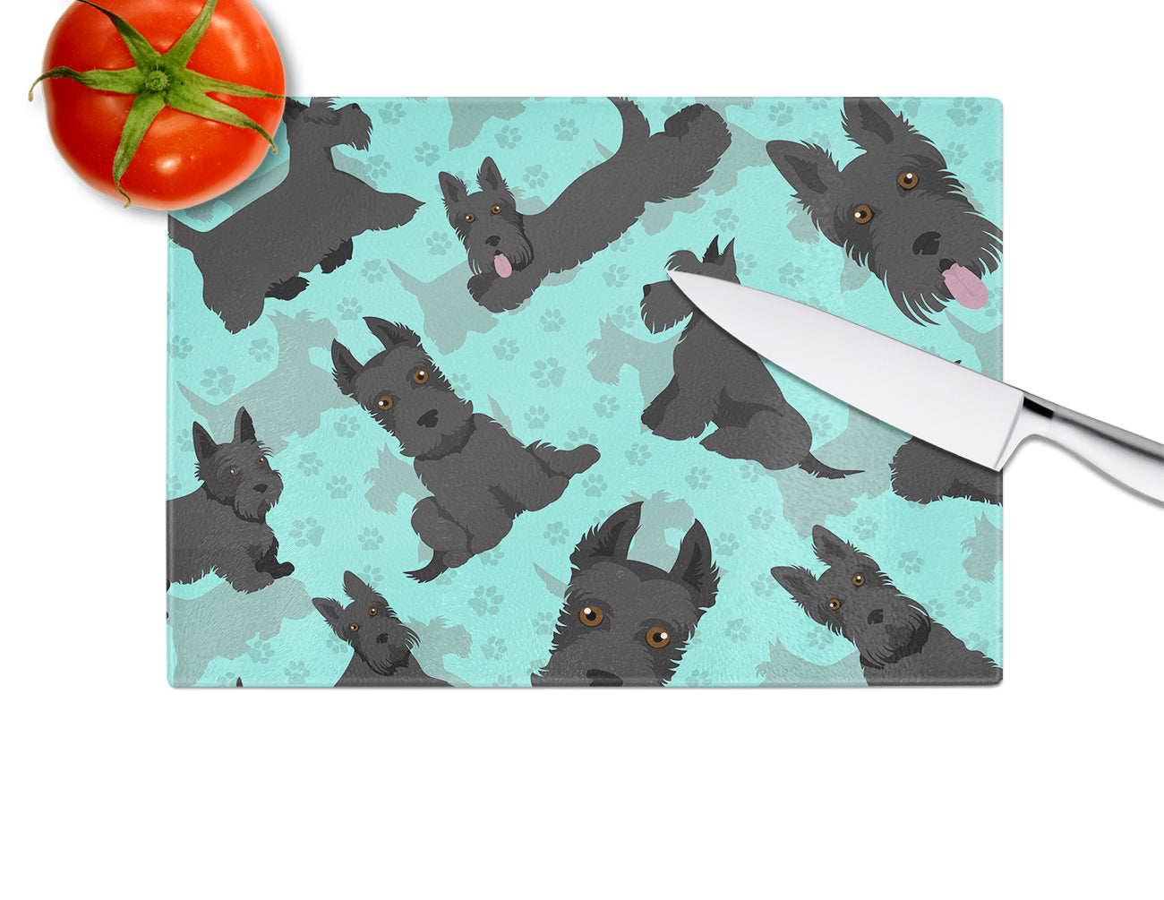 Scottish Terrier Glass Cutting Board Large