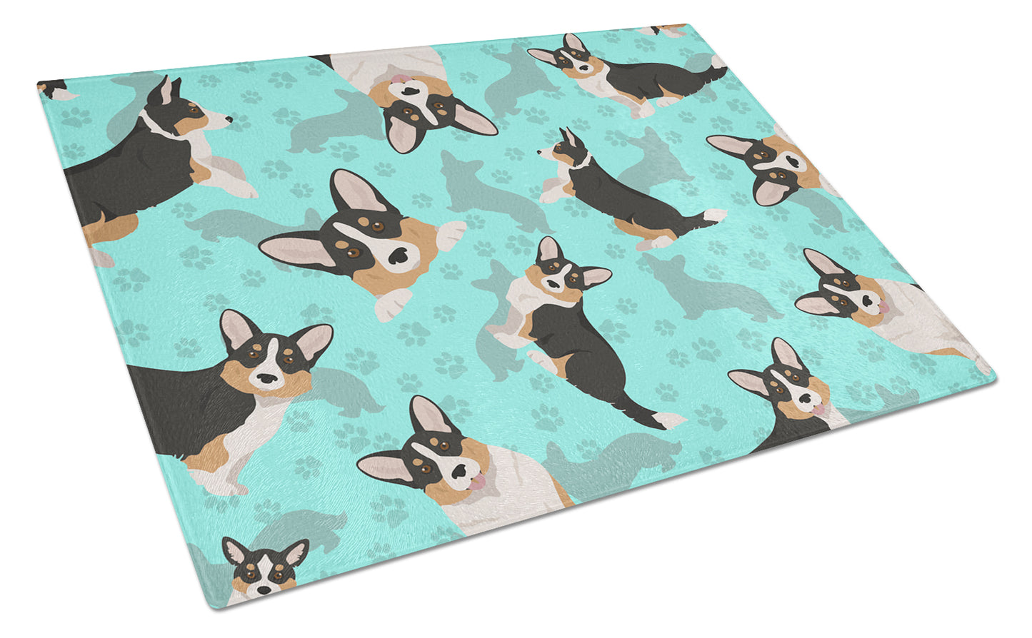 Buy this Tricolor Cardigan Corgi Glass Cutting Board Large
