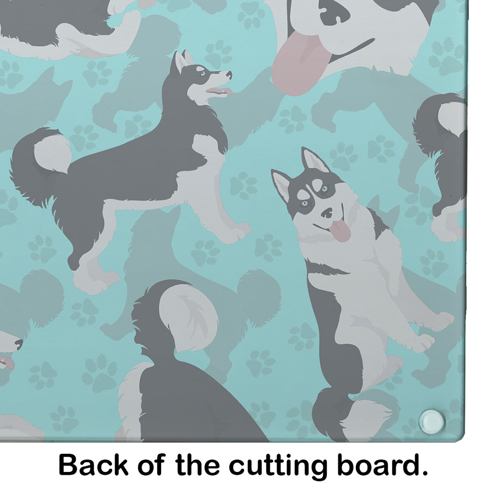 Siberian Husky Glass Cutting Board Large