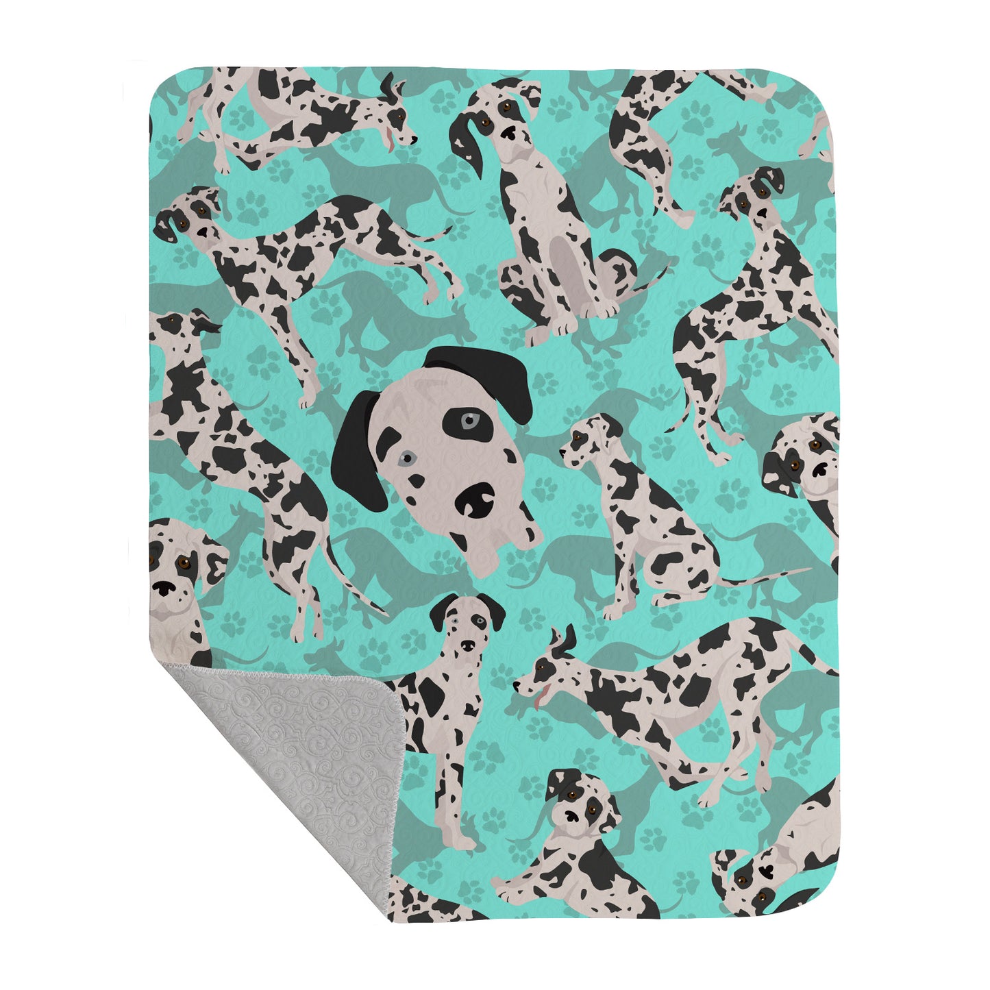 Buy this Harlequin Natural Ears Great Dane Quilted Blanket 50x60