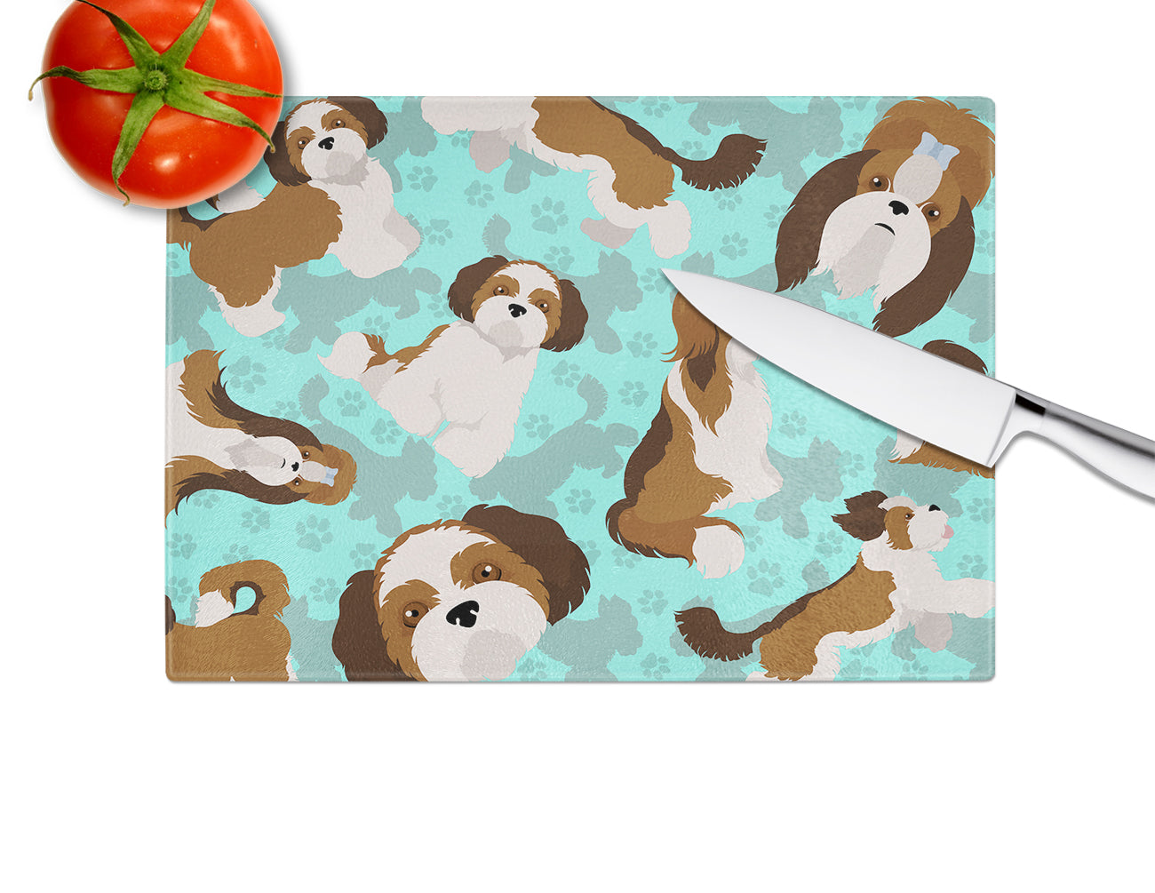 Shih Tzu Glass Cutting Board Large