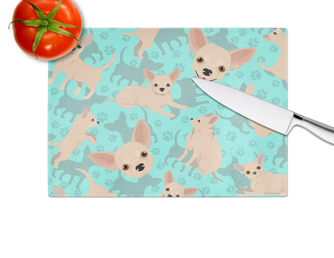 Chihuahua Glass Cutting Board Large