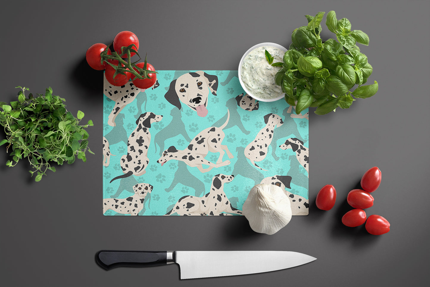 Dalmatian Glass Cutting Board Large