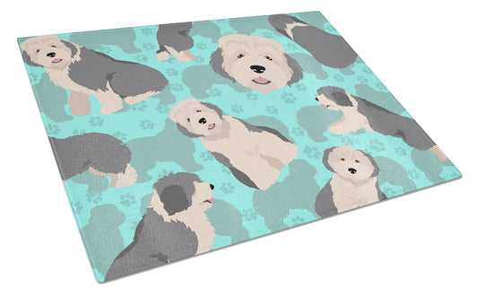 Buy this Old English Sheepdog Glass Cutting Board Large