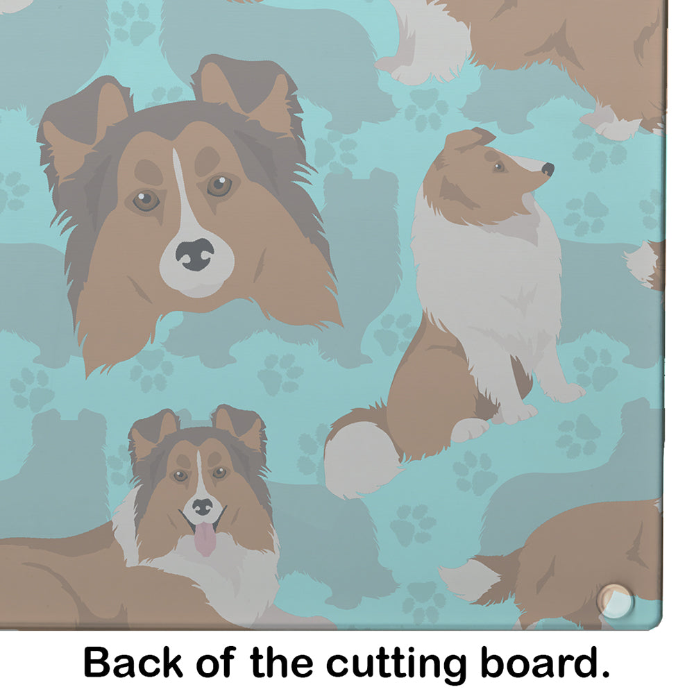 Sheltie Glass Cutting Board Large