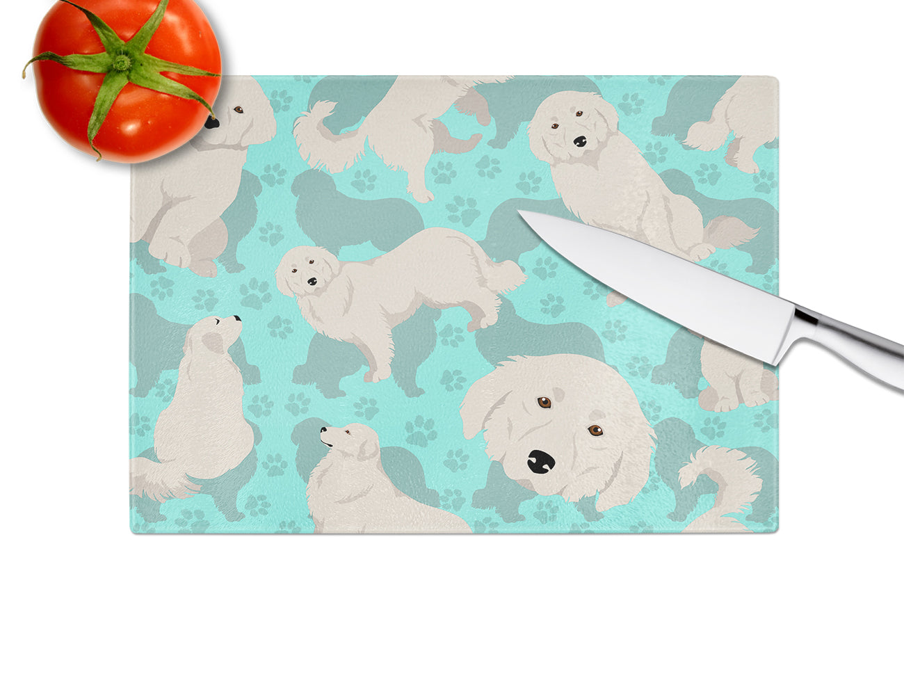 Great Pyrenees Glass Cutting Board Large