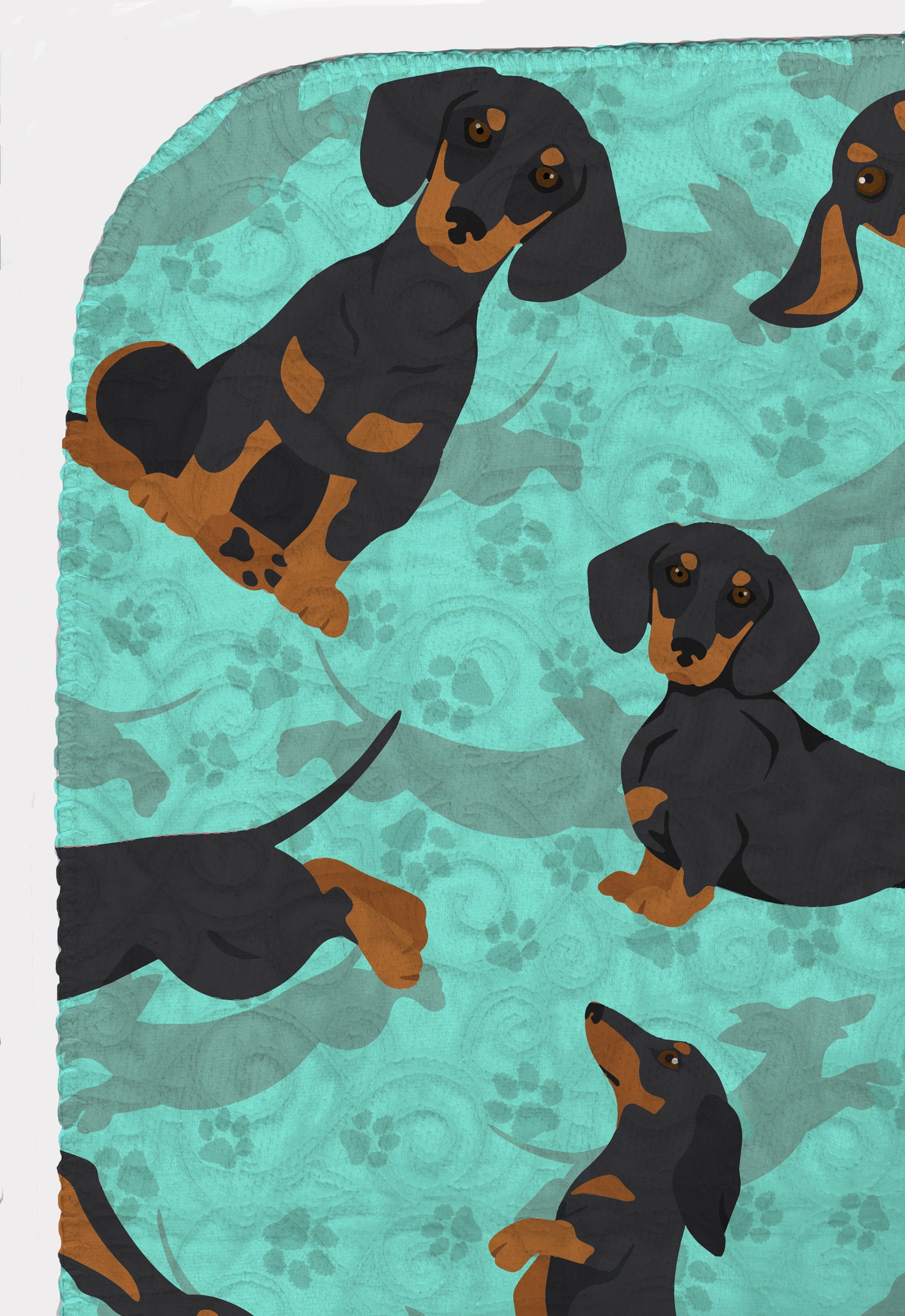 Black and Tan Dachshund Quilted Blanket 50x60