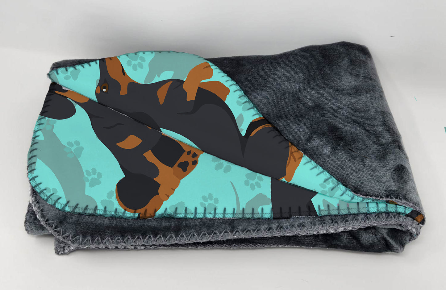 Black and Tan Dachshund Soft Travel Blanket with Bag