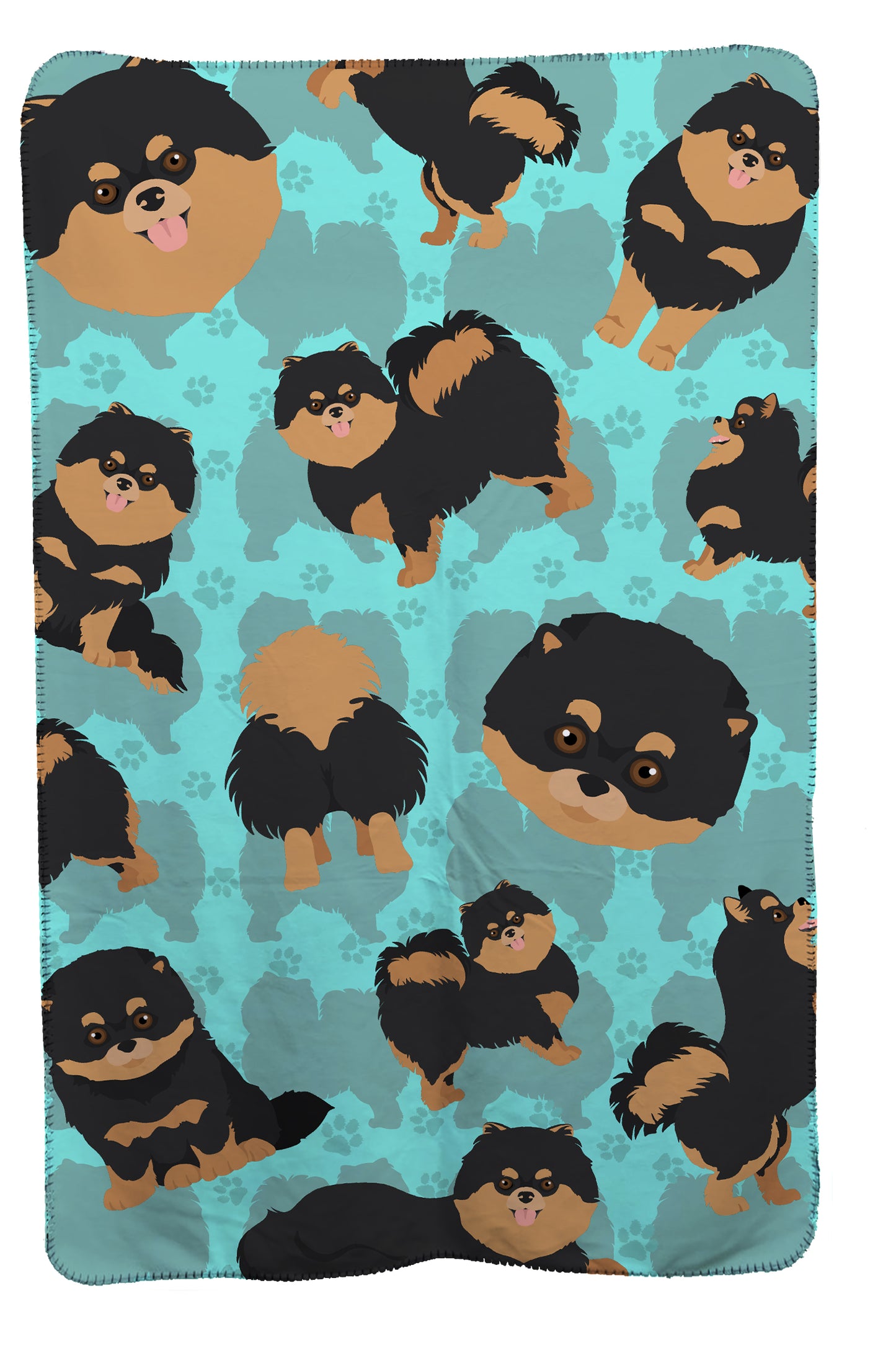 Buy this Black and Tan Pomeranian Soft Travel Blanket with Bag