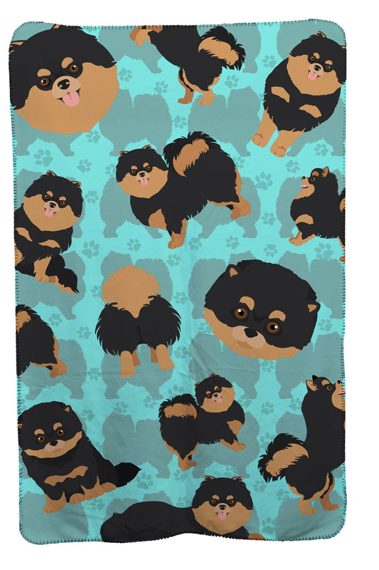 Buy this Black and Tan Pomeranian Soft Travel Blanket with Bag