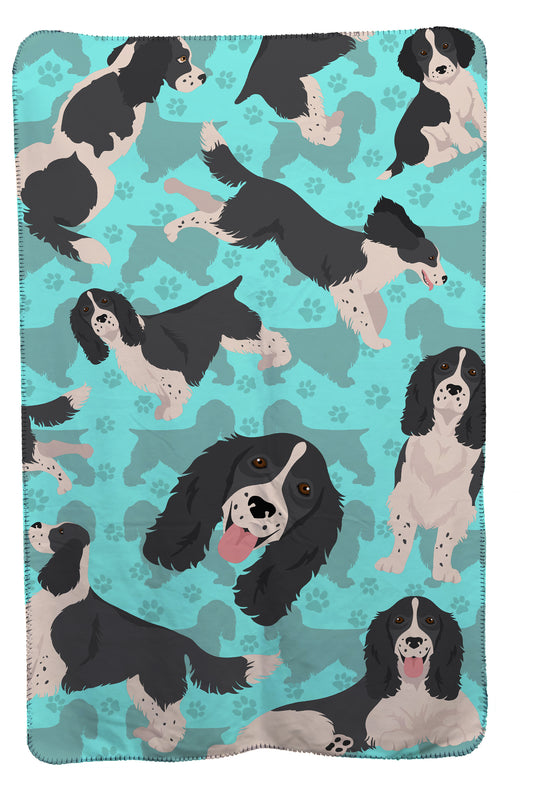 Buy this Black and White English Springer Spaniel Soft Travel Blanket with Bag