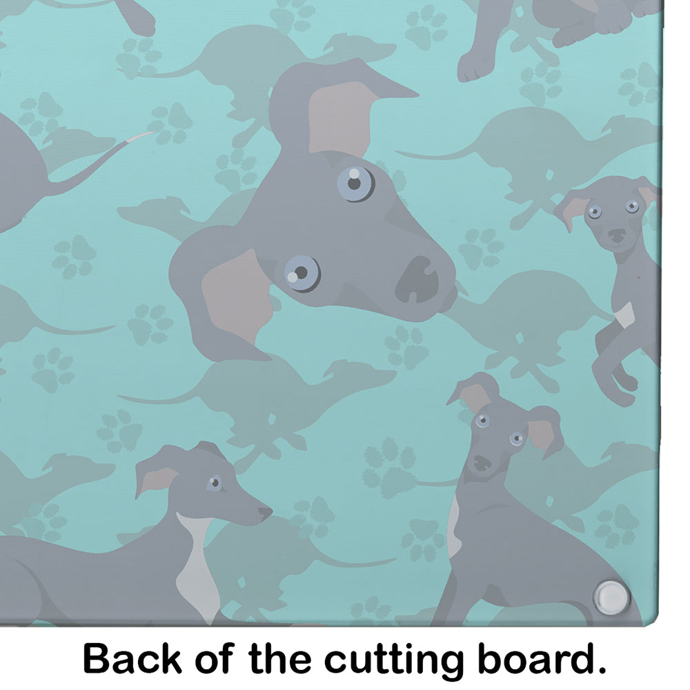 Italian Greyhound Glass Cutting Board Large