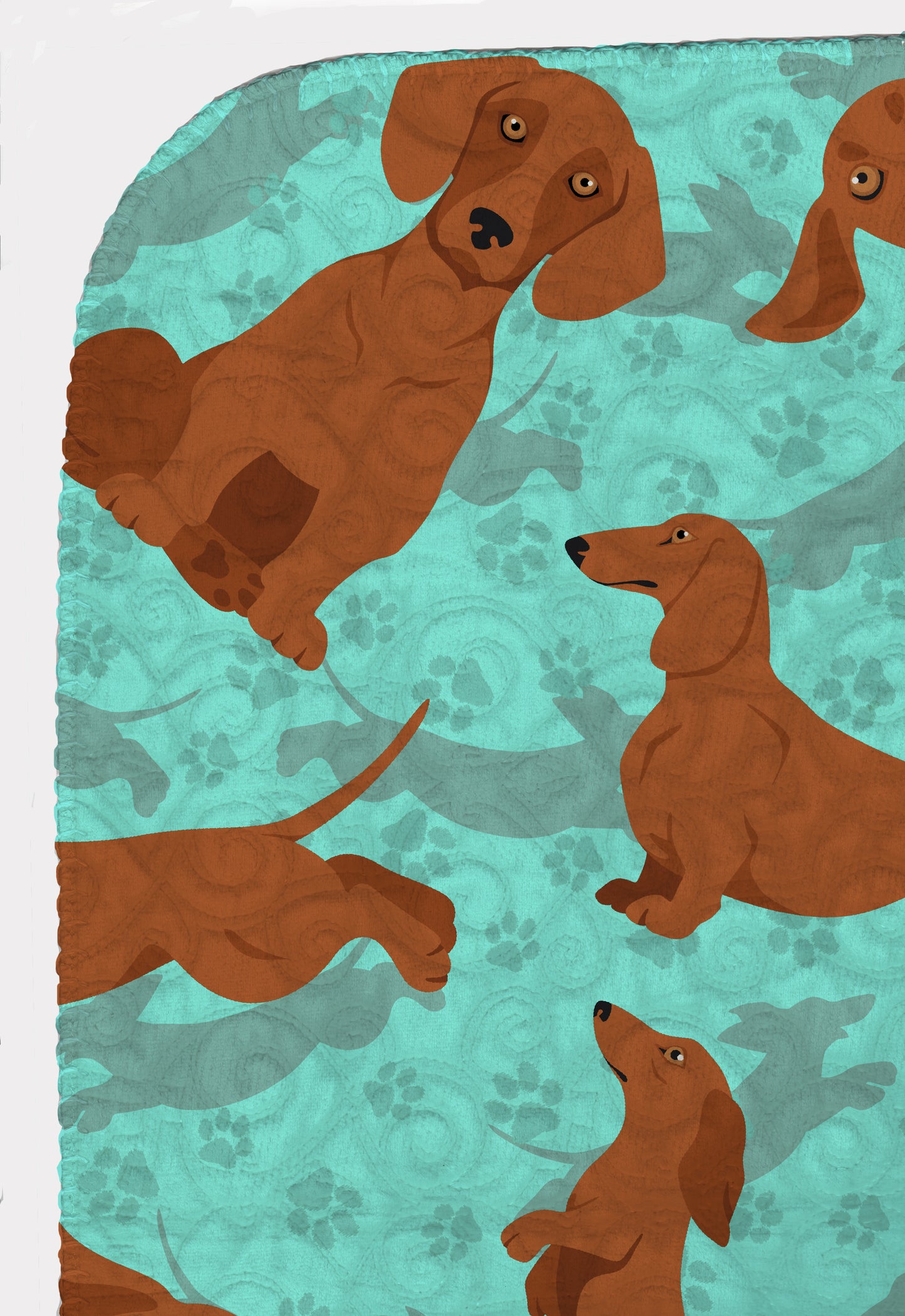 Red Dachshund Quilted Blanket 50x60