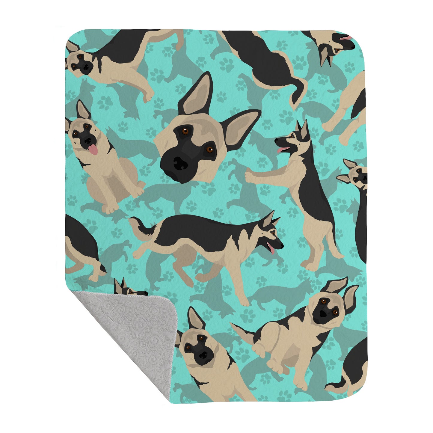 Buy this Black and Silver German Shepherd Quilted Blanket 50x60