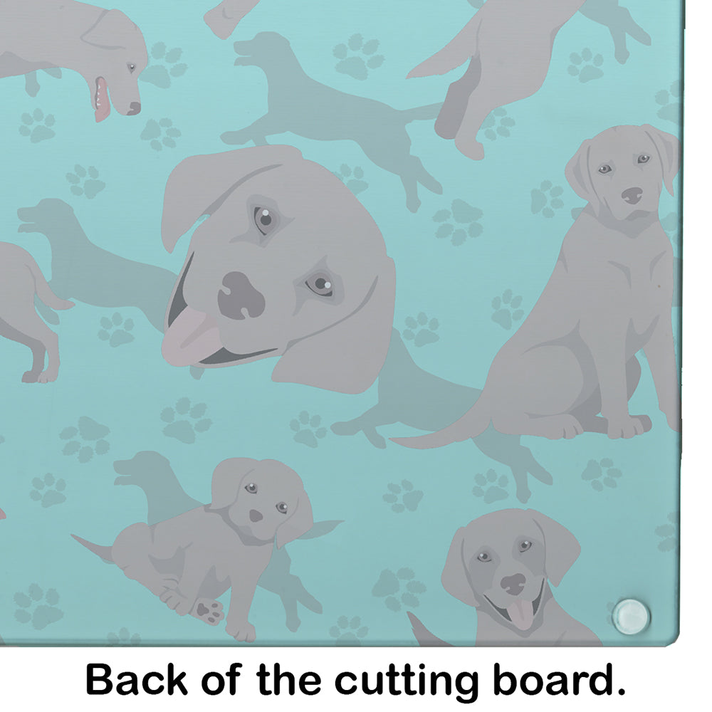 Grey Labrador Retriever Glass Cutting Board Large