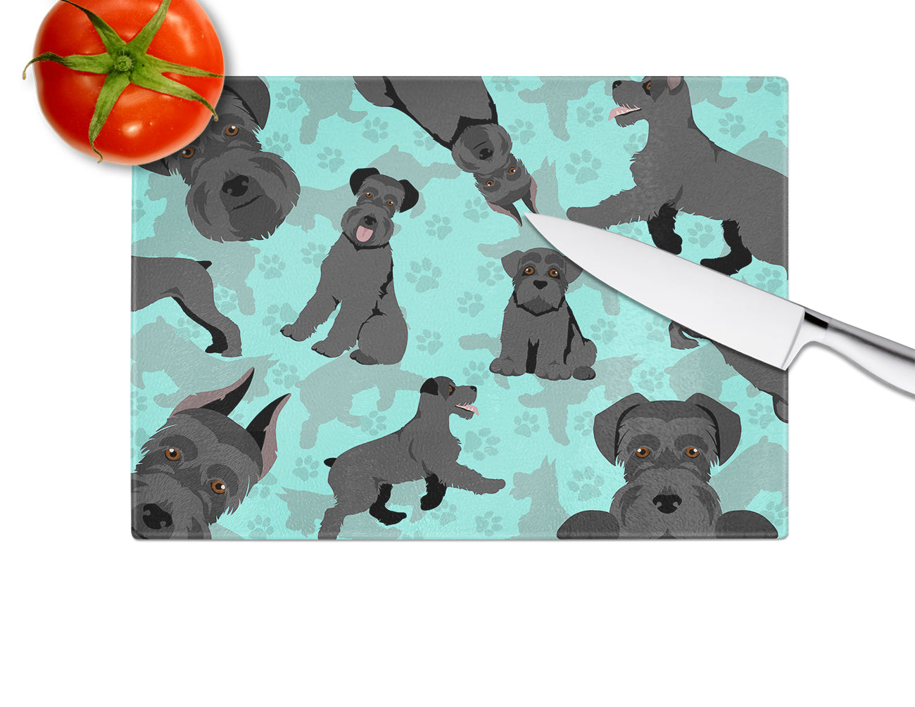 Black Schnauzer Glass Cutting Board Large