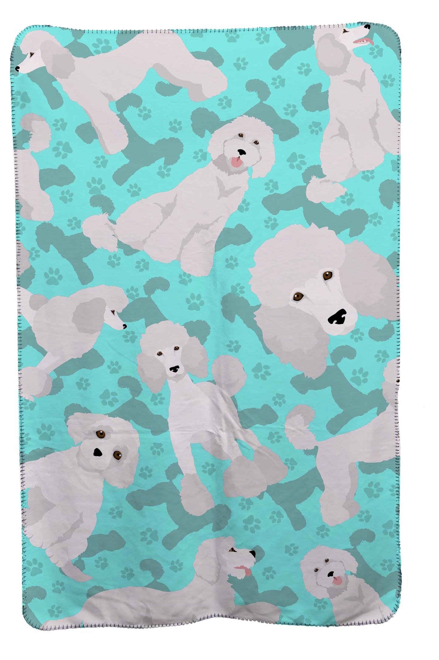 Buy this White Standard Poodle Soft Travel Blanket with Bag