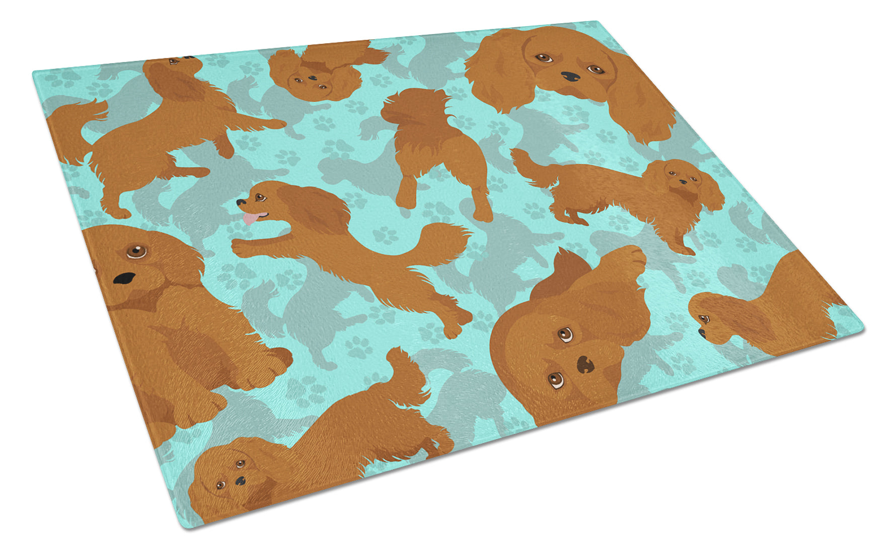 Buy this Ruby Cavalier Spaniel Glass Cutting Board Large