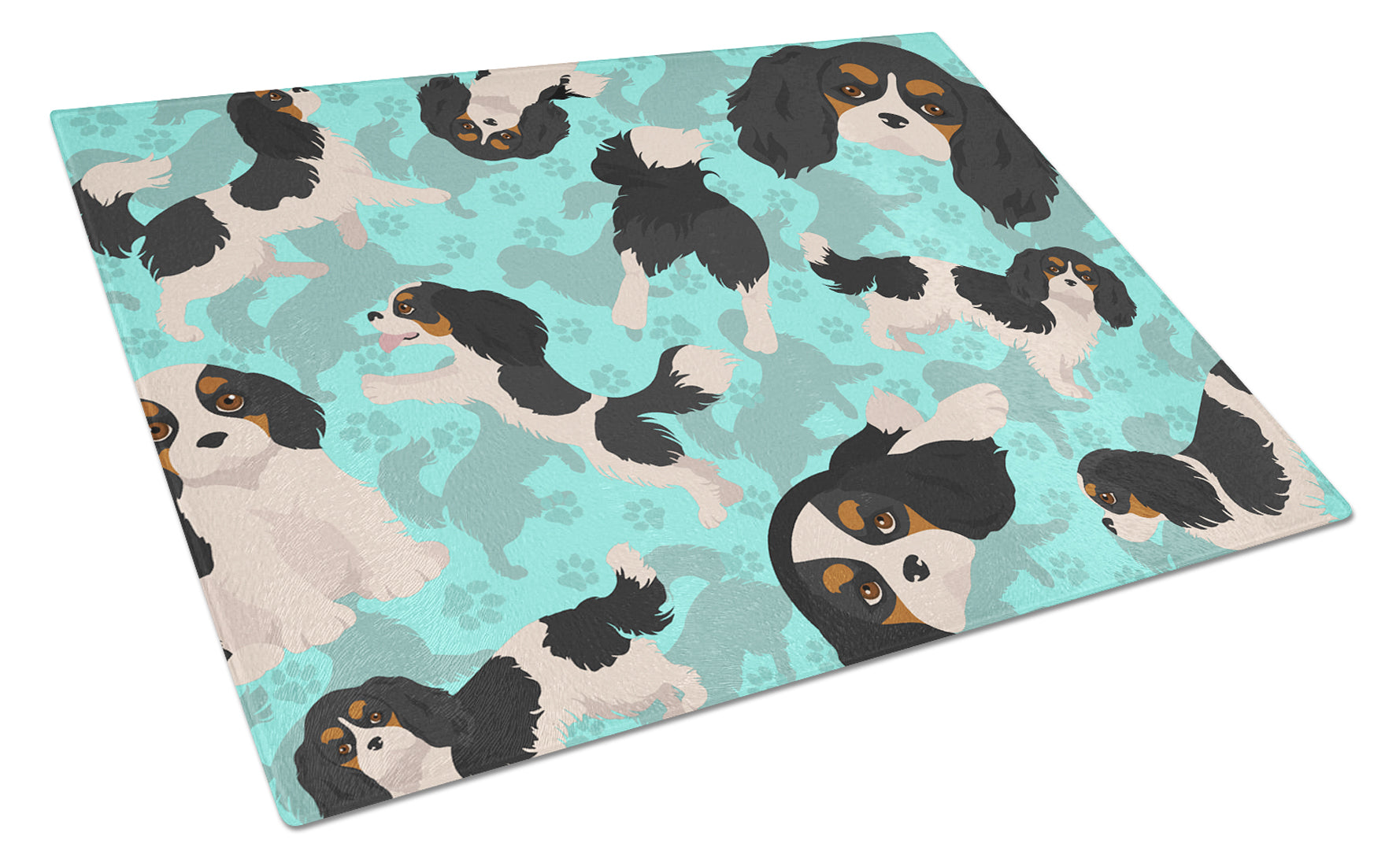 Buy this Tricolor Cavalier Spaniel Glass Cutting Board Large